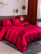 [Rouge Vineux] SilkSilky-FR Parure de Lit Soie 001