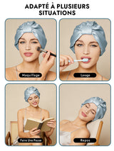 [Bleu Clair] SilkSilky-FR Bonnets de Nuit 006