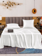 [Blanc] SilkSilky-FR Parure de Lit Soie 002