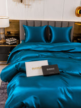 [Bleu Royal] SilkSilky-FR Parure de Lit Soie 005