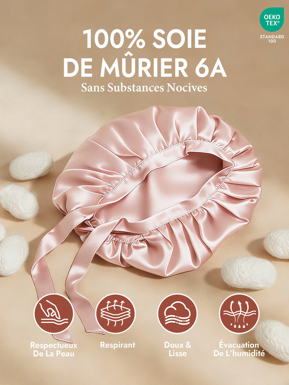 [Rose] SilkSilky-FR Bonnets de Nuit 002