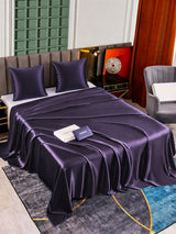 [Violet Foncé] SilkSilky-FR Parure de Lit Soie 003
