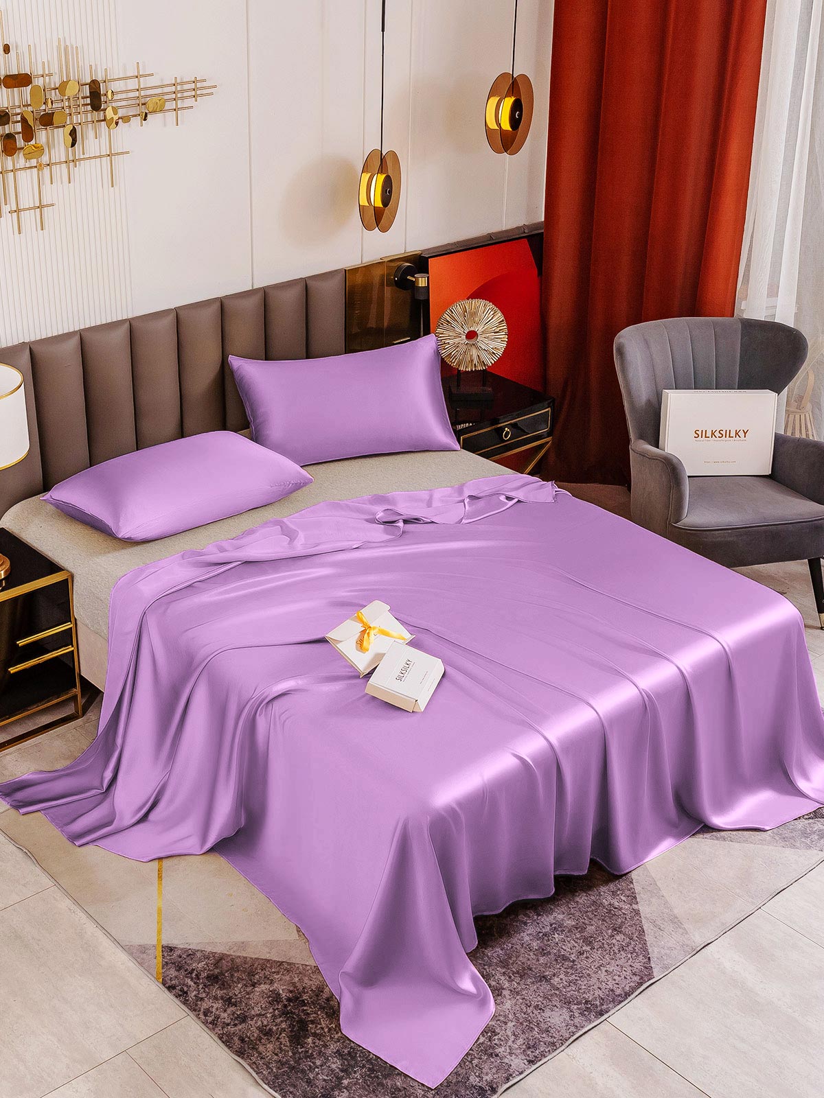 [Lavande] SilkSilky-FR 19Momme Bedding Set 001