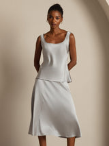 [Gris Griffin] SilkSilky-FR Sleeveless Top À Fines Brides 003