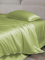 [Vert Menthe] SilkSilky-FR 19Momme Parure de Lit Soie 003