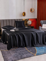 [Noir] SilkSilky-FR Parure de Lit Soie 003