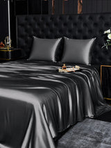 [Gris Foncé] SilkSilky-FR Parure de Lit Soie 003
