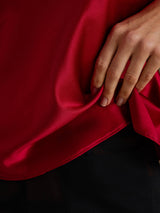 [Rouge Vineux] SilkSilky-FR Spaghetti Strap V Neck Top À Fines Brides 004
