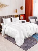 [Blanc] SilkSilky-FR Parure de Lit Soie 001