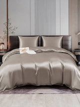 [Gris] SilkSilky-FR Parure de Lit Soie 001