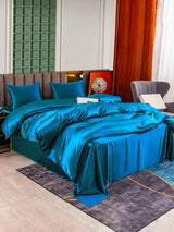 [Bleu Royal] SilkSilky-FR Parure de Lit Soie 002