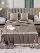 [Gris] SilkSilky-FR Parure de Lit Soie 001