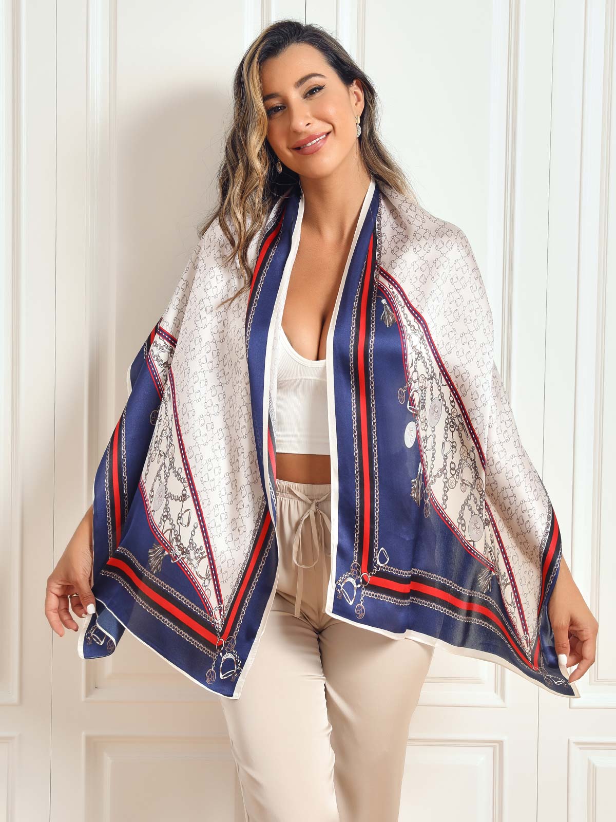 [P024] SilkSilky-FR Pure Soie Scarf 004,