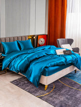 [Bleu Royal] SilkSilky-FR Parure de Lit Soie 003