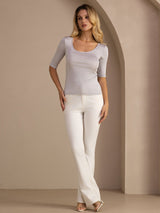 [Gris Clair] SilkSilky-FR Half Sleeve Femme T-Shirt 006