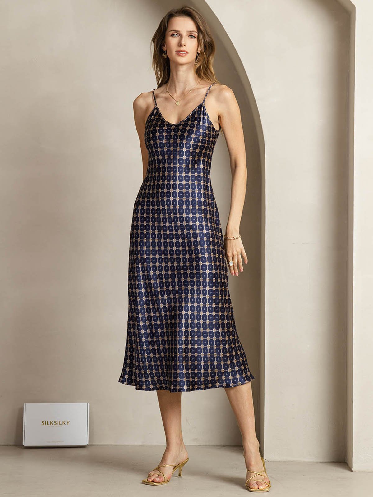 [ChaîneMarine] SilkSilky-FR 19Momme Soie Dress 004