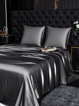[Gris Foncé] SilkSilky-FR Parure de Lit Soie 002