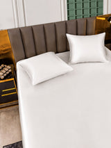 [Blanc] SilkSilky-FR Parure de Lit Soie 005