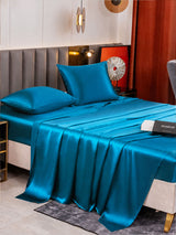 [Bleu Royal] SilkSilky-FR Parure de Lit Soie 003