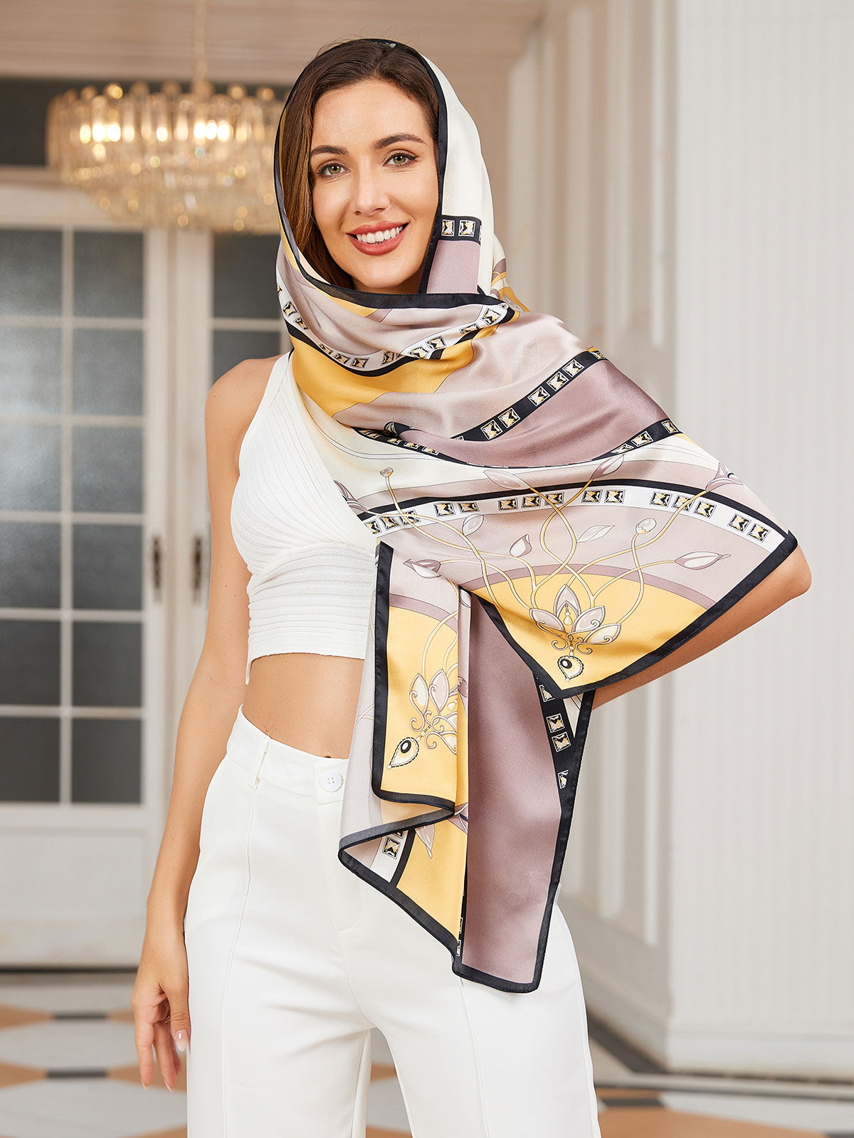 [P029] SilkSilky-FR Pure Soie Scarf 001,