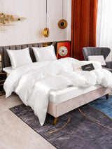 [Blanc] SilkSilky-FR Parure de Lit Soie 003
