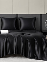 [Noir] SilkSilky-FR Parure de Lit Soie 007