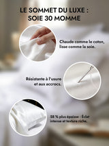 [Blanc] SilkSilky-FR 30Momme Taies d'Oreiller 002