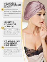 [Mauve Pâle] SilkSilky-FR Bonnets de Nuit 008