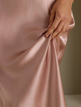 [Toscane] SilkSilky-FR Sleeveless V Neck Chemises de nuit 005
