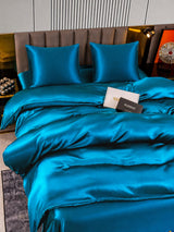 [Bleu Royal] SilkSilky-FR Parure de Lit Soie 003
