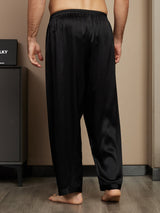 [Noir] SilkSilky-FR Pure Soie Mens Sleep Bottoms 002