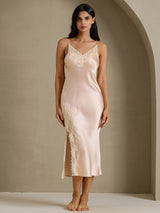 [Rose Clair] SilkSilky-FR Sleeveless V Neck Chemises de nuit 003