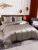 [Gris] SilkSilky-FR Parure de Lit Soie 003
