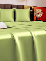 [Vert Menthe] SilkSilky-FR Parure de Lit Soie 003