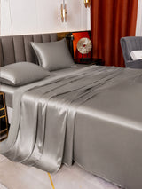 [Gris] SilkSilky-FR Parure de Lit Soie 003