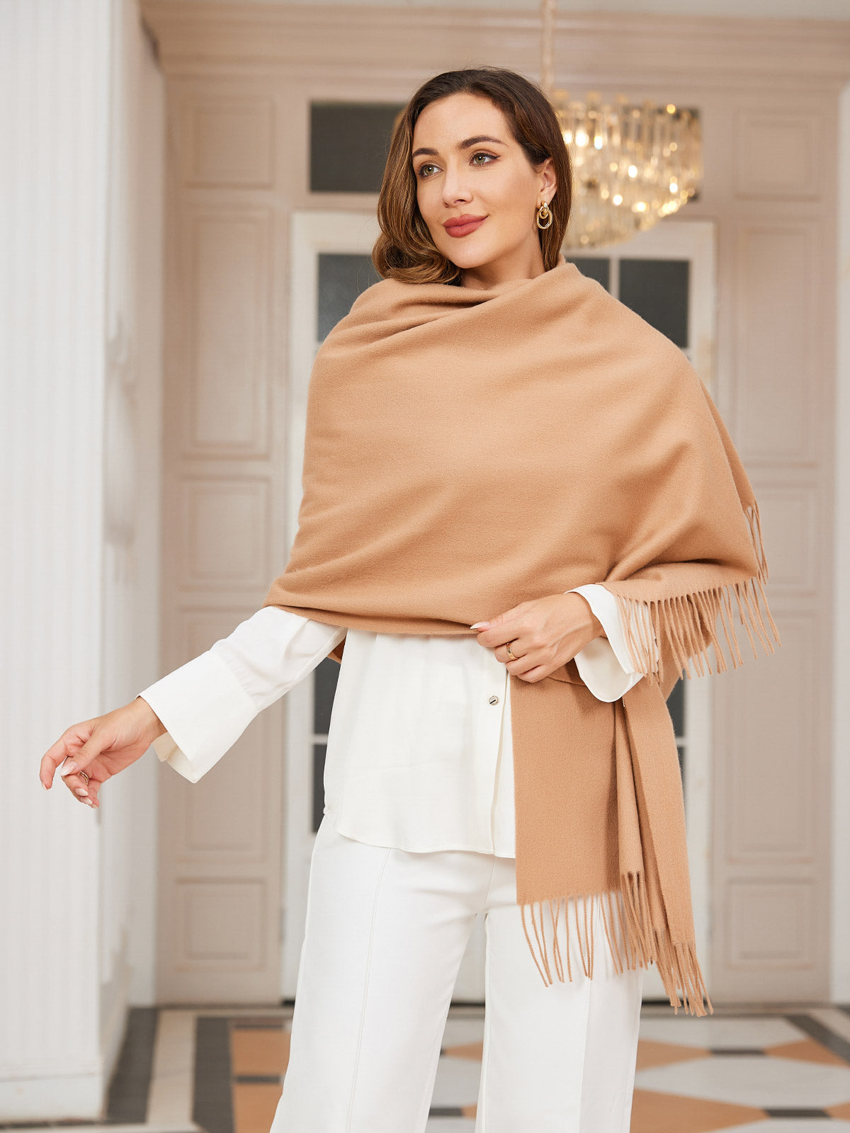 [Tan] SilkSilky-FR Laine Scarf 004