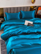 [Bleu Royal] SilkSilky-FR 19Momme Parure de Lit Soie 003