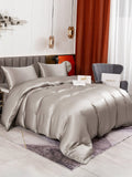 SilkSilky FR 19Momme Pure Soie Bedding Set Gris 002