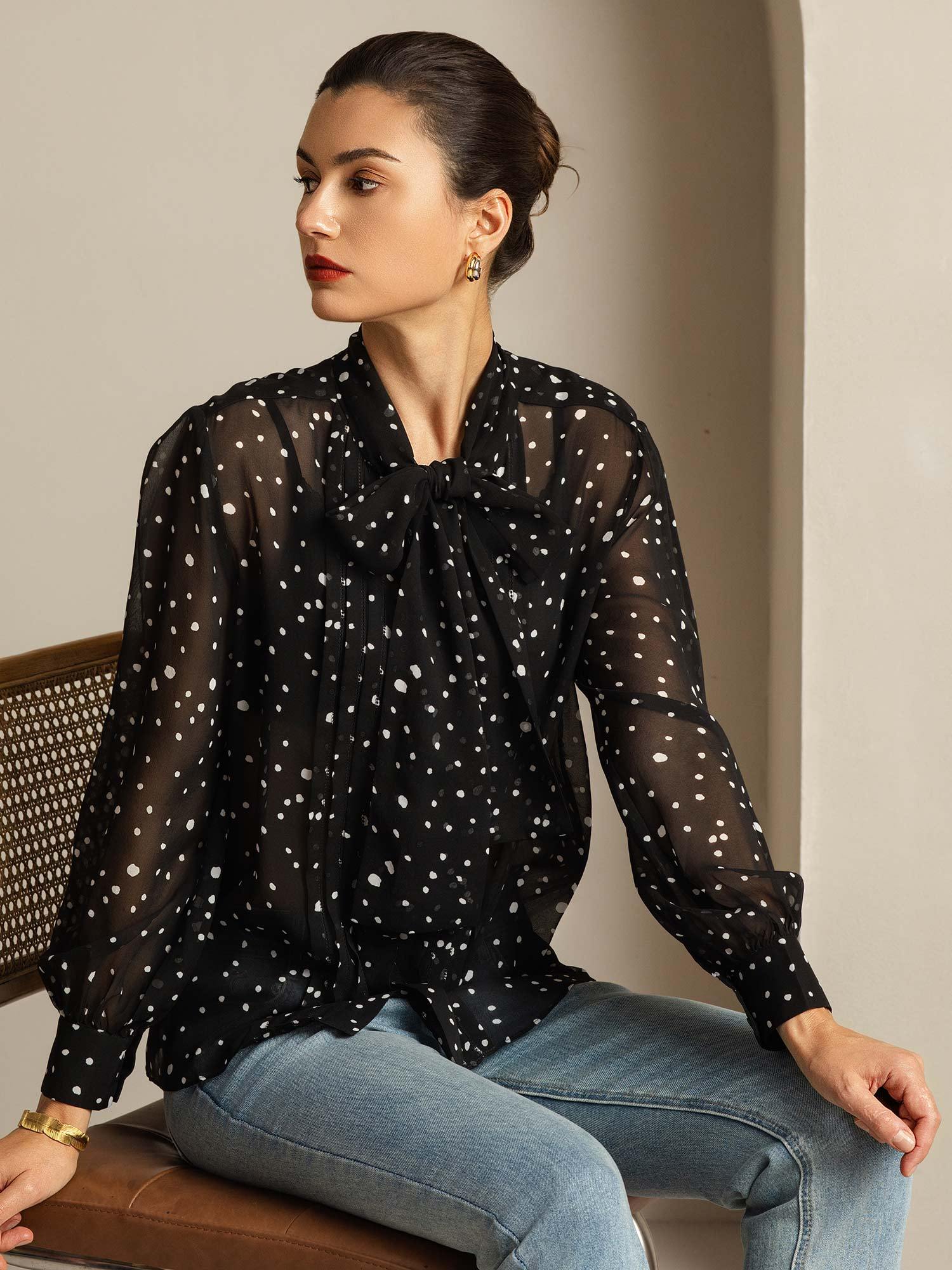 [Pois] SilkSilky-FR Soie Womens Shirt 001