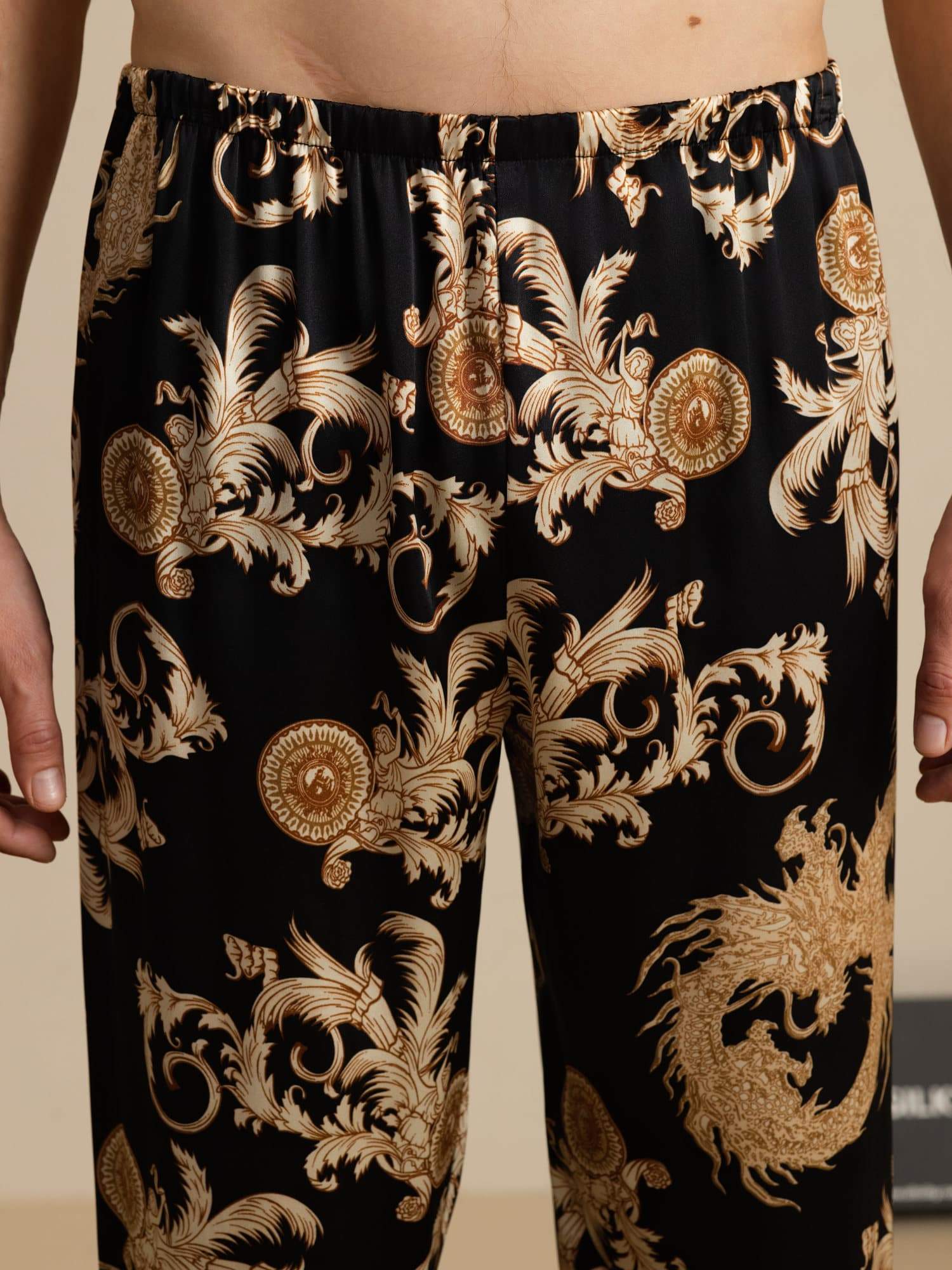 [Dragon Noir] SilkSilky-FR Mens Sleep Bottoms 005