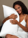 SilkSilky-FR 30Momme Pure Soie Pillowcase Blanc 001