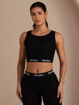 [Noir] SilkSilky-FR Sleeveless Crew Neck Women's Outfit Sets 004