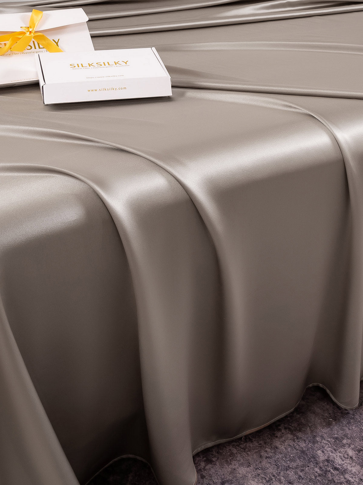 [Gris] SilkSilky-FR 25Momme Pure Soie Bedding Set 004