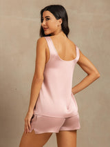 [Peau De Pêche] SilkSilky-FR 19Momme Sans manches Encolure Dégagée Femme Pyjamas 002