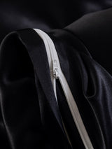 [Noir] SilkSilky-FR Parure de Lit Soie 007