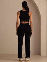[Noir] SilkSilky-FR Sleeveless Crew Neck Women's Outfit Sets 002