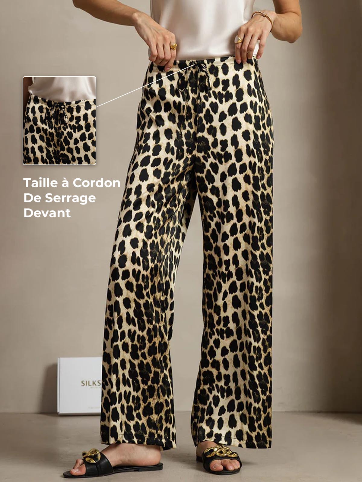 [Leopard] SilkSilky-FR 19Momme Soie Womens Pants 002