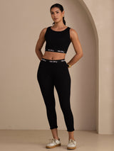 [Noir] SilkSilky-FR Sleeveless Crew Neck Women's Outfit Sets 007