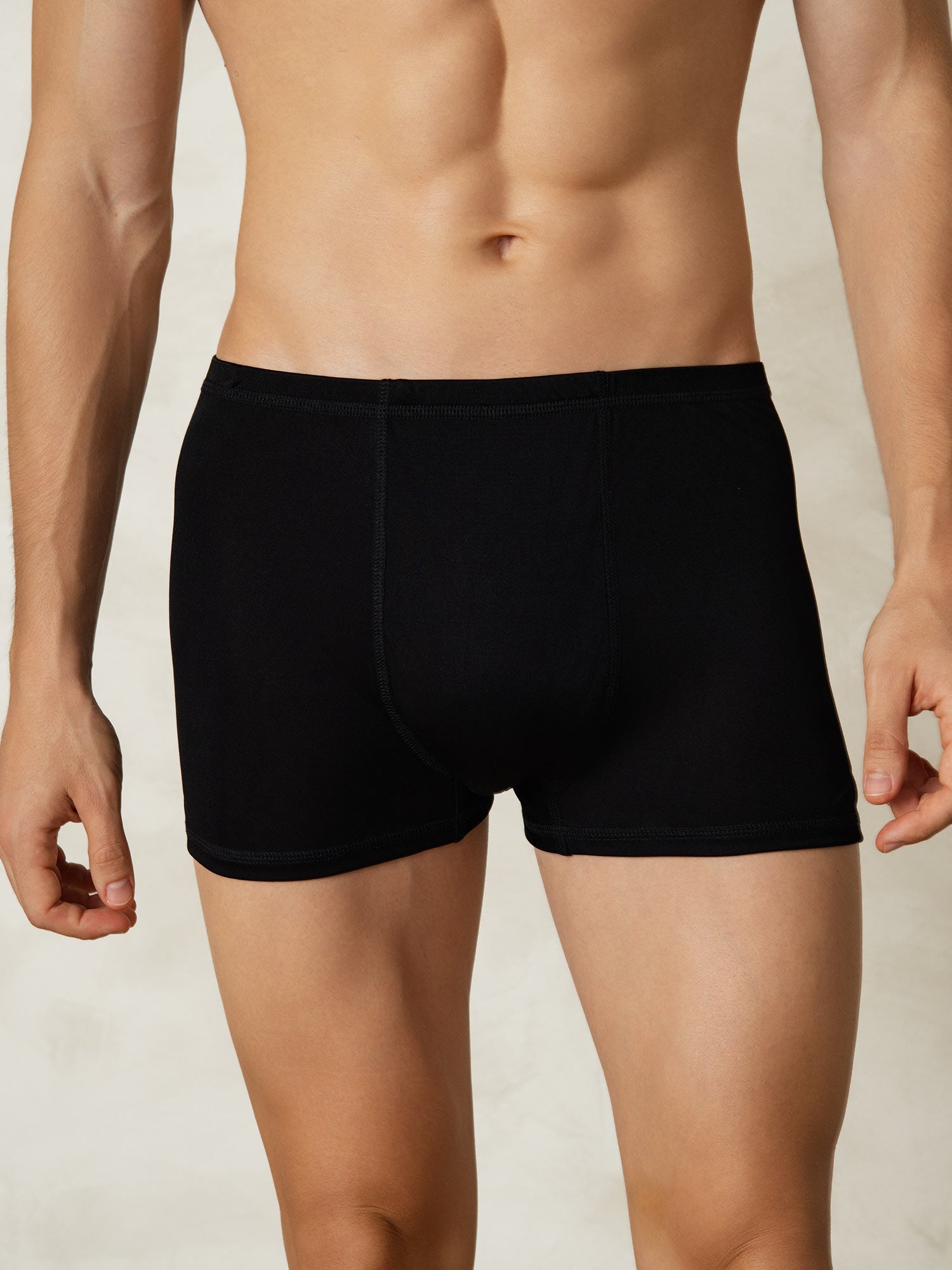 [Noir] SilkSilky-FR Soie Tricotée Mens Underwear 004
