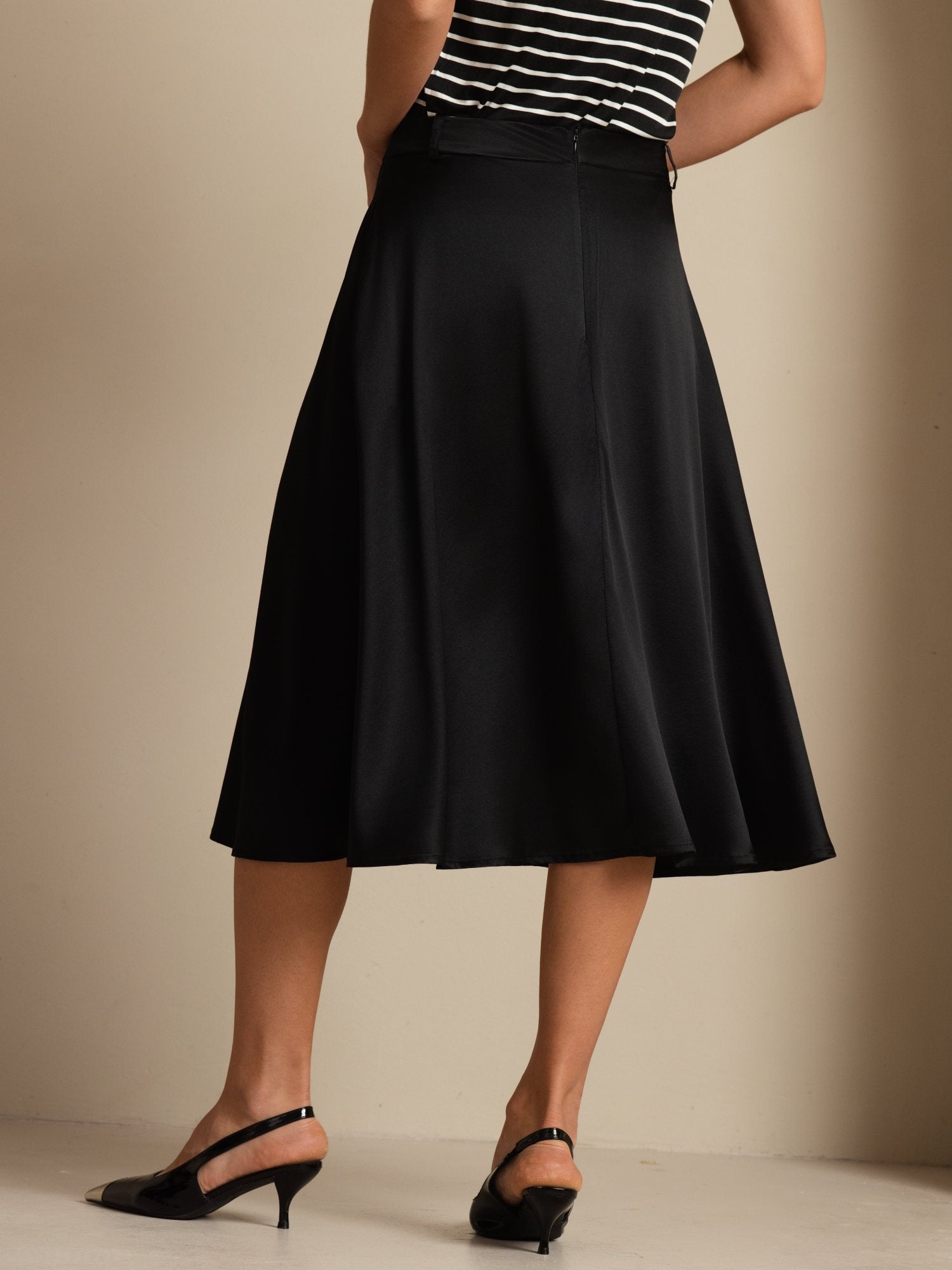 [Noir] SilkSilky-FR 19Momme Jupes 002